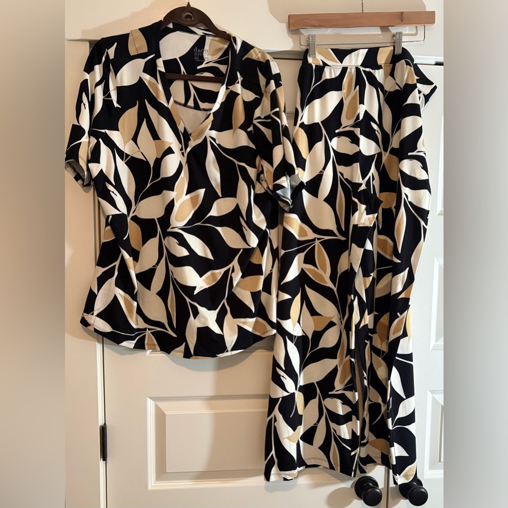 Denim & Co Top and Pants Set-New